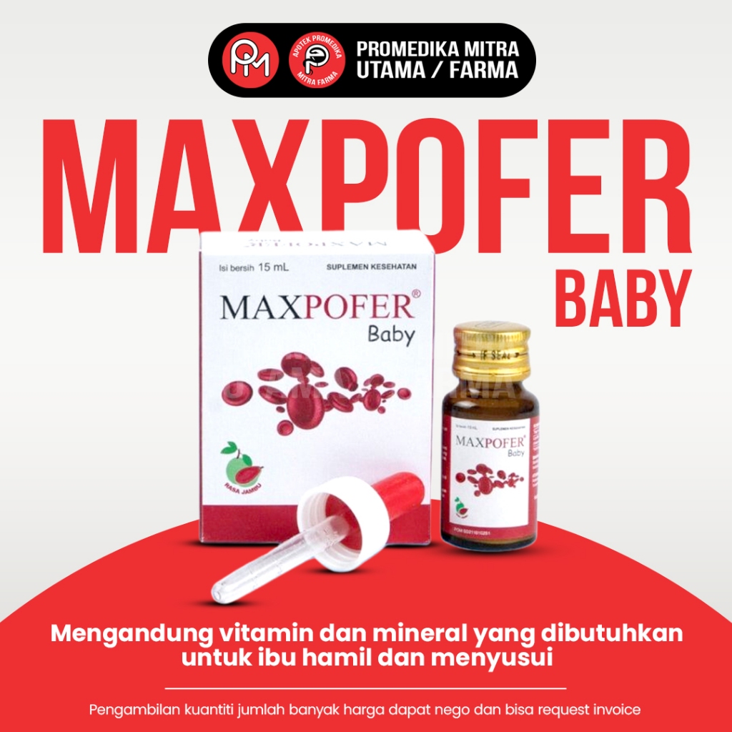 Maxpofer Baby 15 ml / Botol / Obat Penambah Darah / Zat Besi untuk bayi