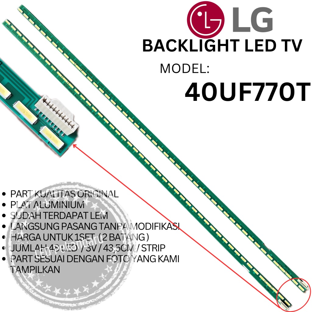 BACKLIGHT LED TV LG 40 INC 40UF770T 40UF770 T LAMPU BL STRIP 48LED