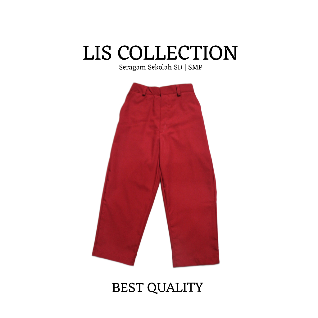 Celana Panjang dan Rok SD Merah Bahan TEX / PLAT Grandmaster