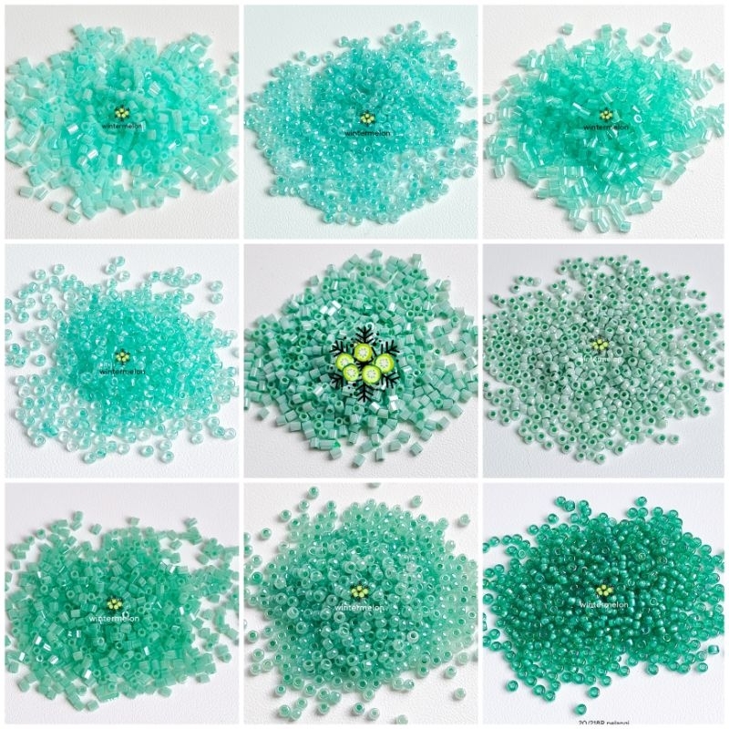 5 gram Payet Jepang Matsuno Glass Beads MGB Original Warna Biru & Hijau Tosca / Payet Kebaya / Hiasa
