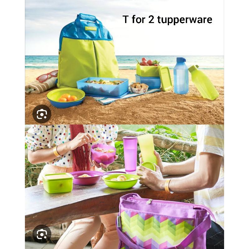 T for 2 tupperware / paket tempat makan + tas tupperware