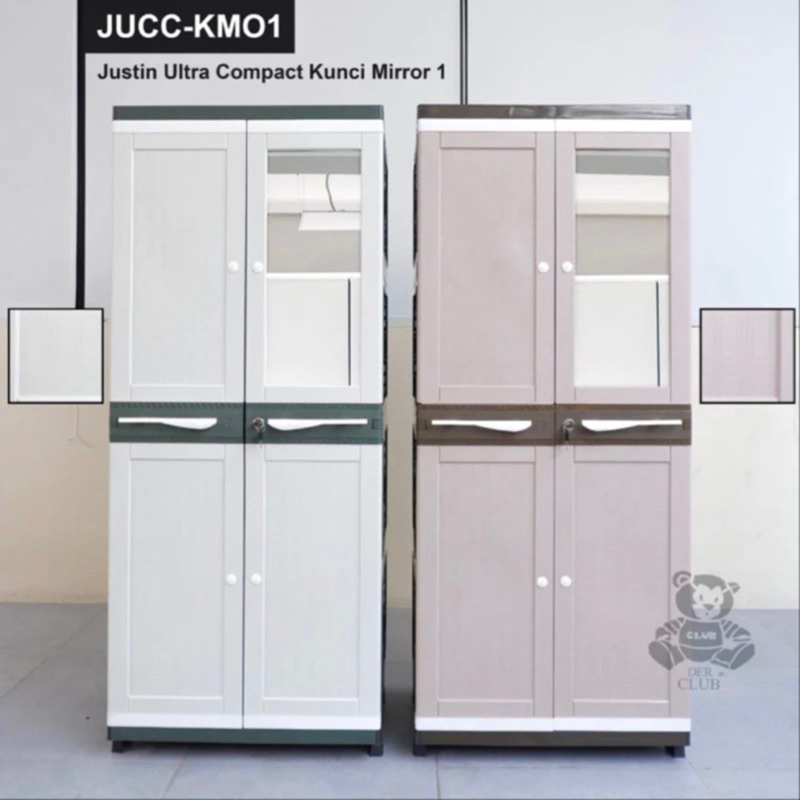 Lemari Pakaian Jumbo Kaca Kunci 4 Susun Lemari Baju Club Besar Justin