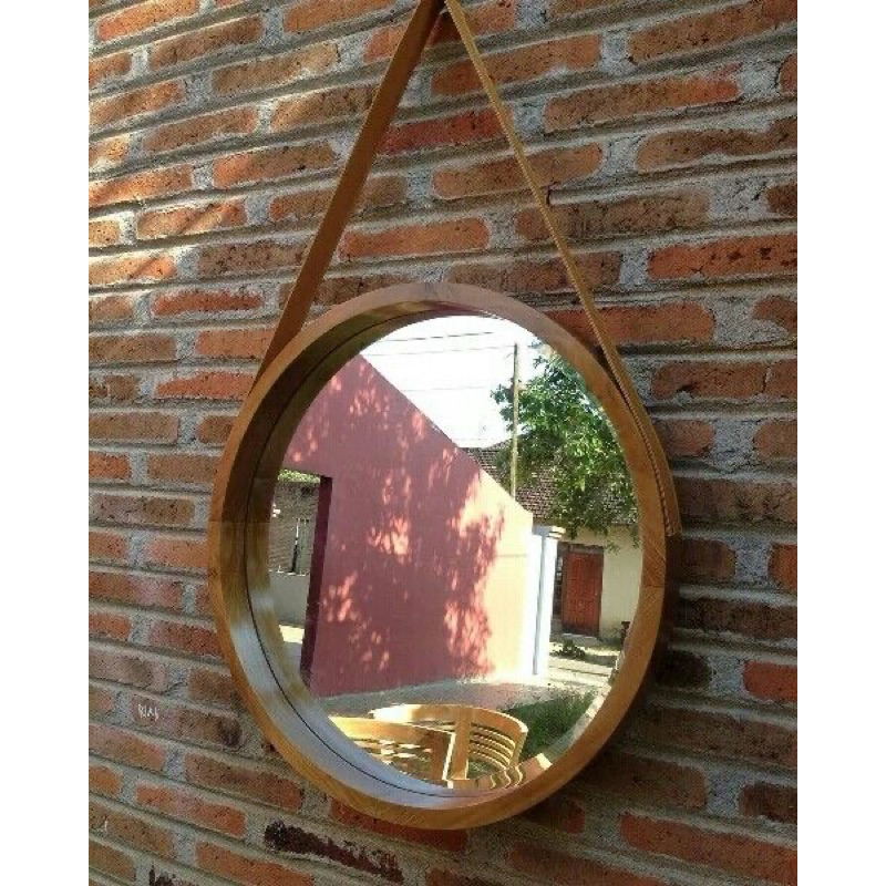 cermin dinding kayu jati