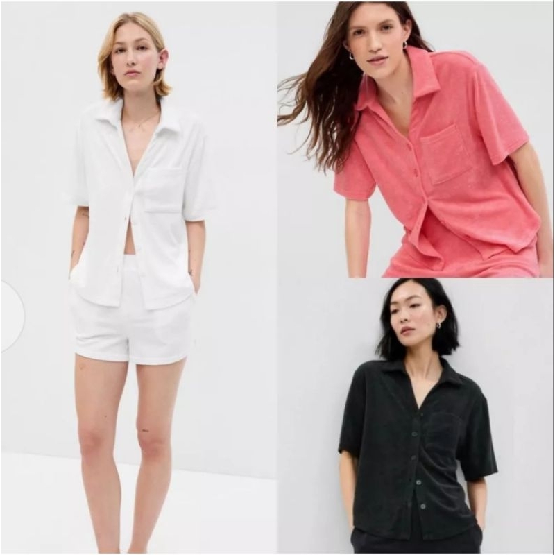 BLOUSE WANITA CAMP COLLAR SHIRT