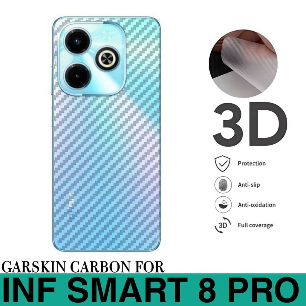 Promo Garskin Carbon INFINIX SMART 8 PRO Anti Gores Belakang Handphone