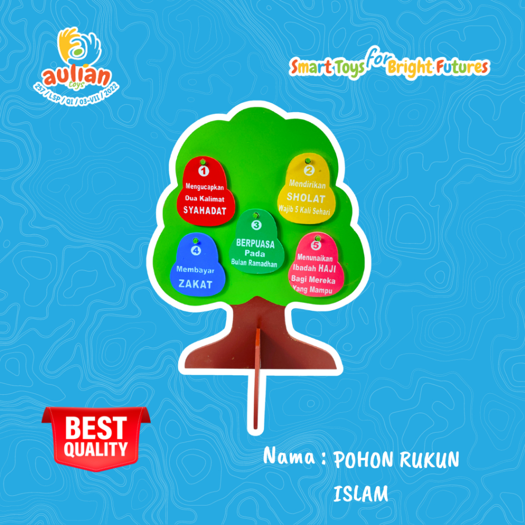 POHON RUKUN ISLAM MAINAN KAYU/ MAINAN EDUKASI / ALAT PERAGA EDUKASI / MAINAN MONTESSORI