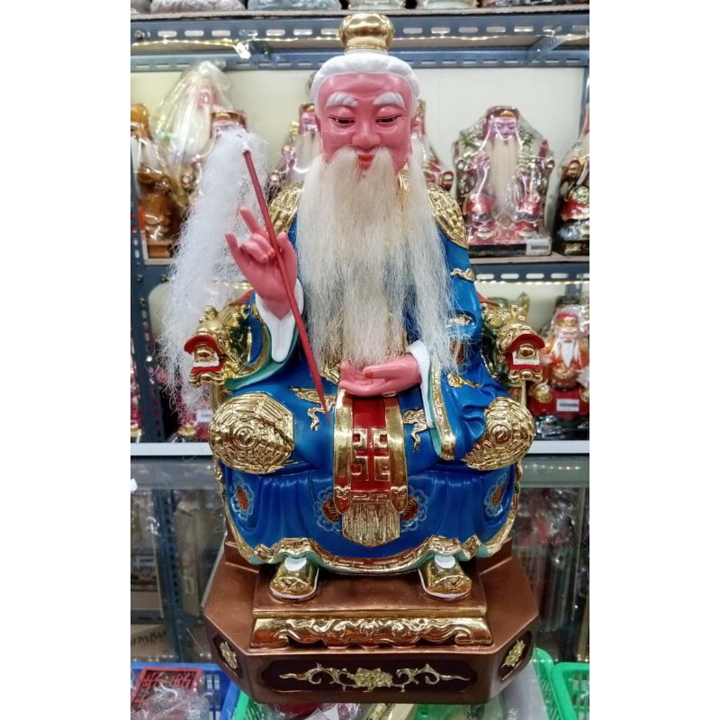 patung dewa thai shang lau cin / thai siong - fiber- 12inch - biru