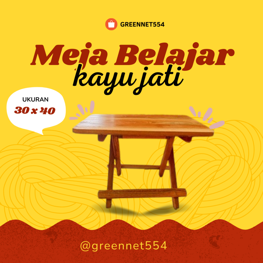 Meja Belajar / Meja Lipat Kayu Jati kecil 30x40