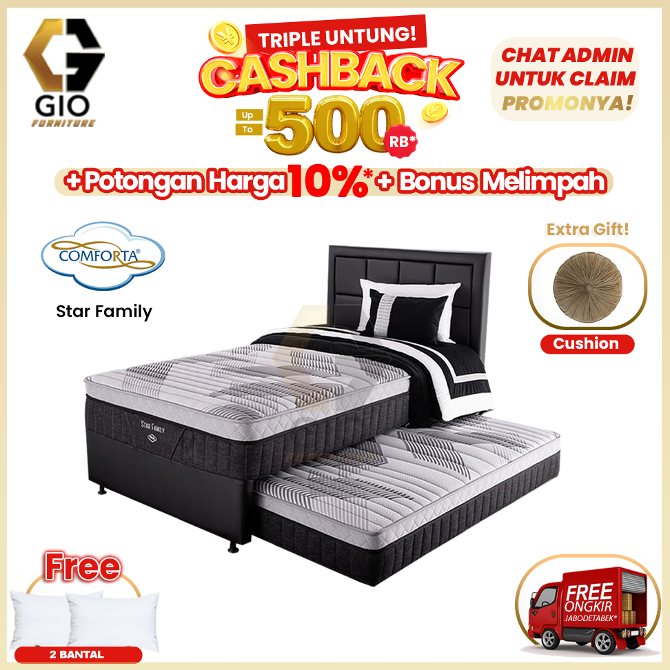 Kasur Comforta Star Family 2in1 / Comforta Springbed Star Family 2in1 ( Full Set )