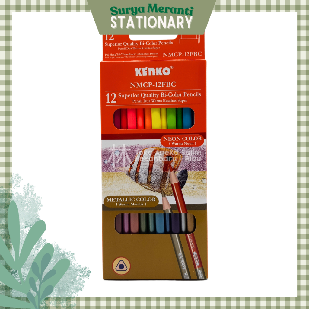 

Anekasalim - Pensil Warna Kenko Bi-Color 12 Color Pencils NMCP-12FBC NEON dan METALIC Duo Color