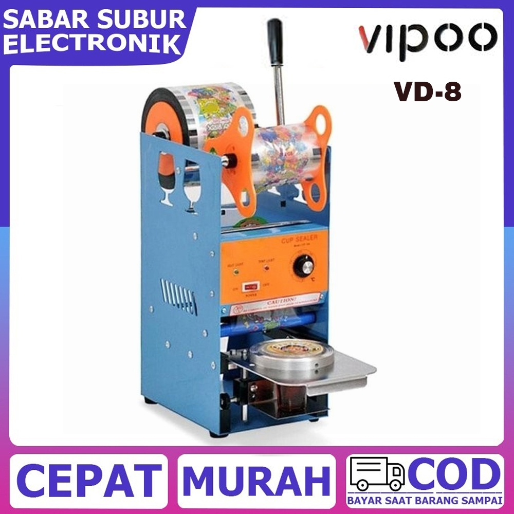 Mesin Press Plastik Vipoo VD 8 Cup Sealer sampai 16 Oz