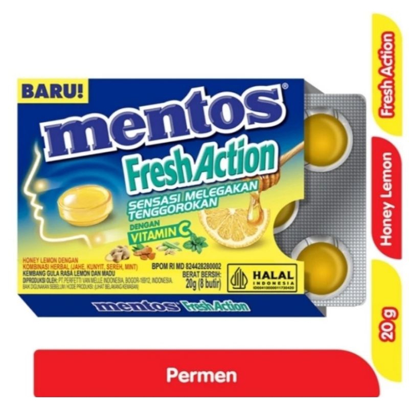 

Mentos fresh action vitamin C 20g