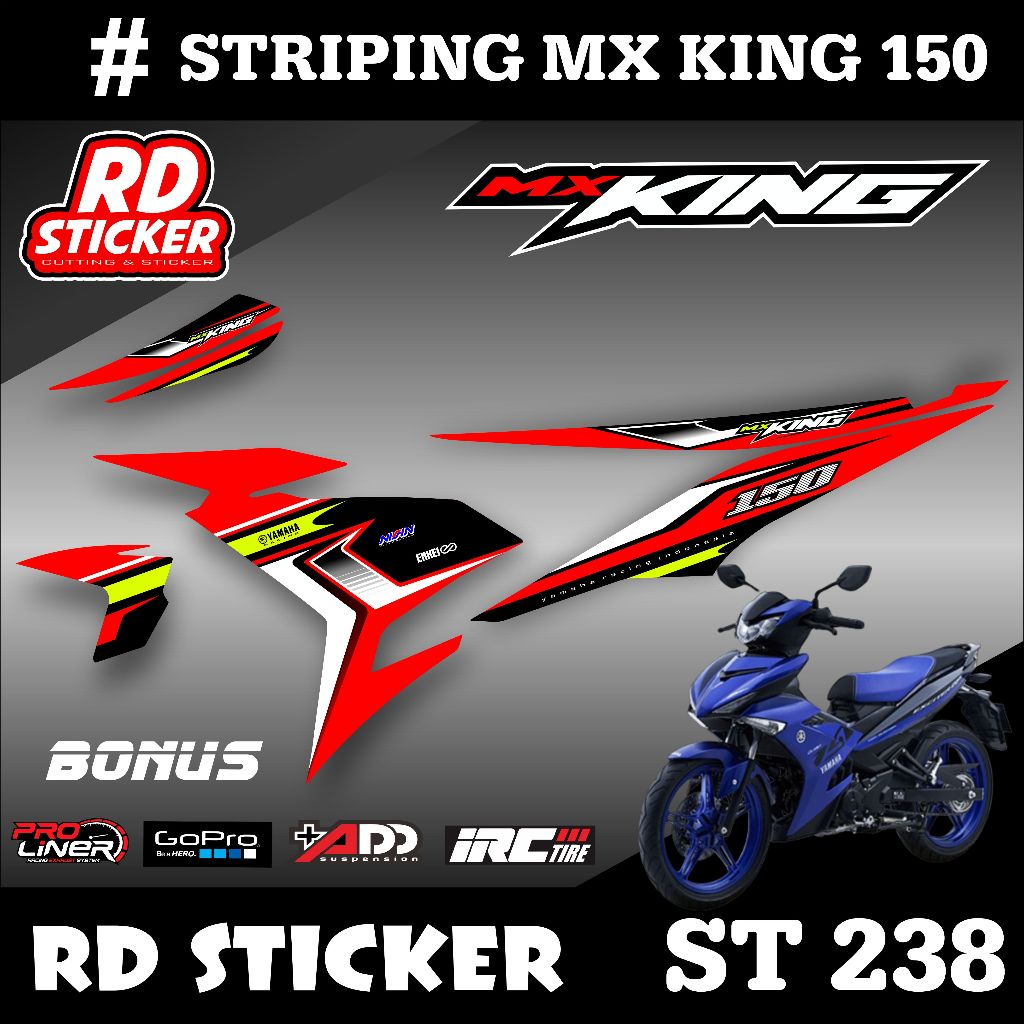 STRIPING YAMAHA MX KING stiker mx king 150 racing semi full ts 238