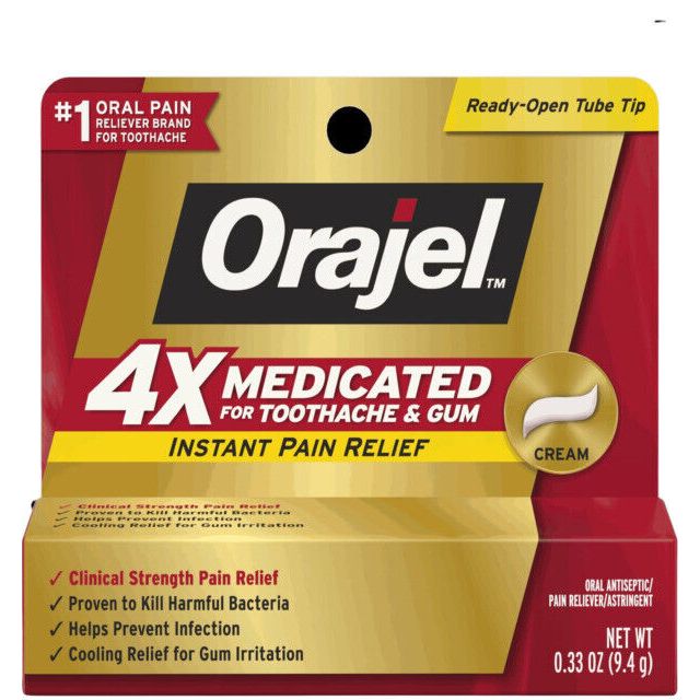 ORAJEL 4X MEDICATED FOR TOOTHACHE AND GUM NIGHT TIME PM CREAM  9.4 gram