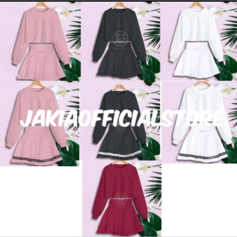 One Set Crop Top Lengan Panjang Olahraga Wanita Kasual