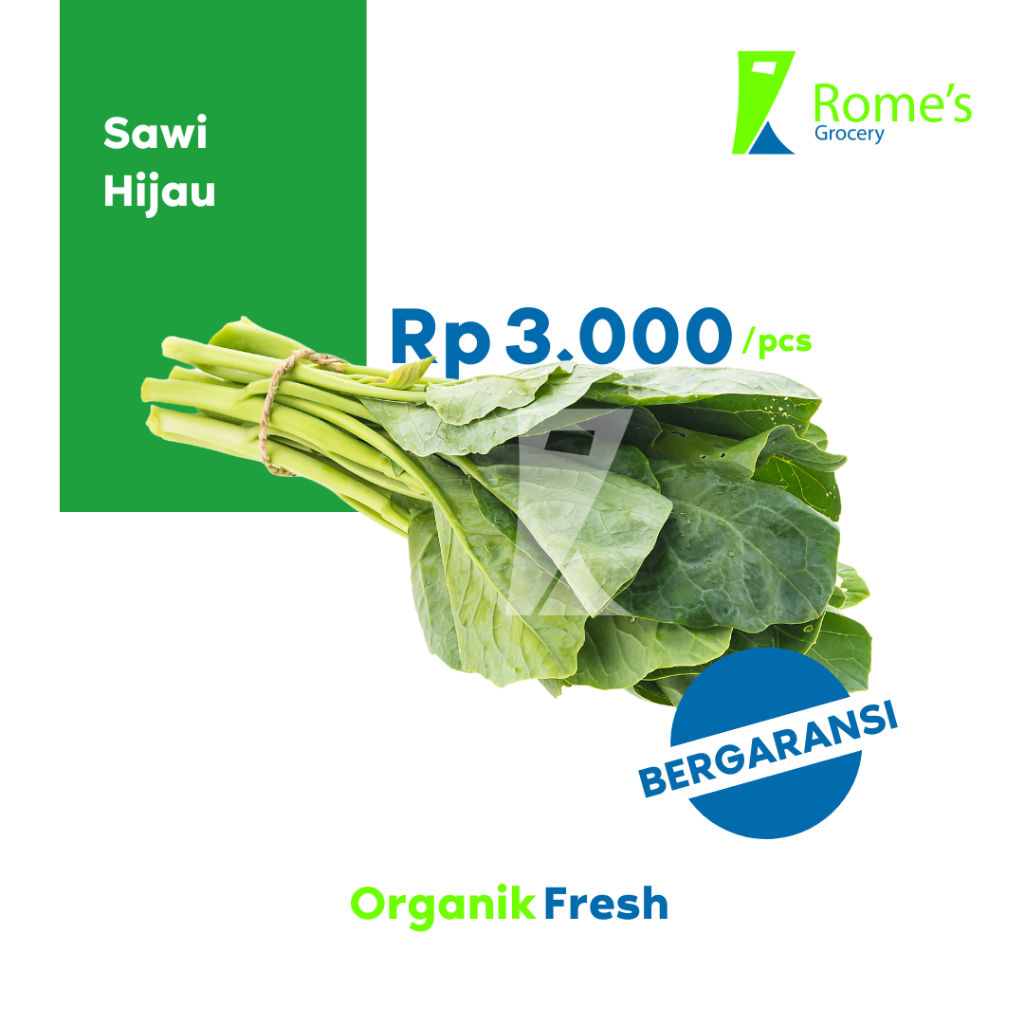

Sawi Hijau | 400 - 500gr | Fresh&Organik | Bergaransi | Romes Grocery
