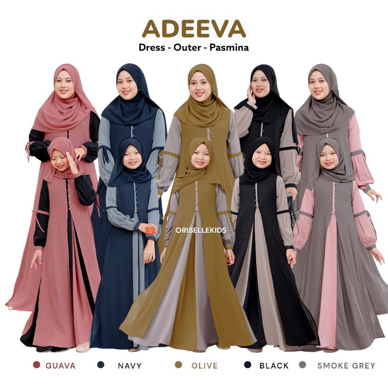 adeeva by Oribelle/gamis couple ibu dan anak/dress muslim/gamis keluarga/gamis premium/baju muslim a