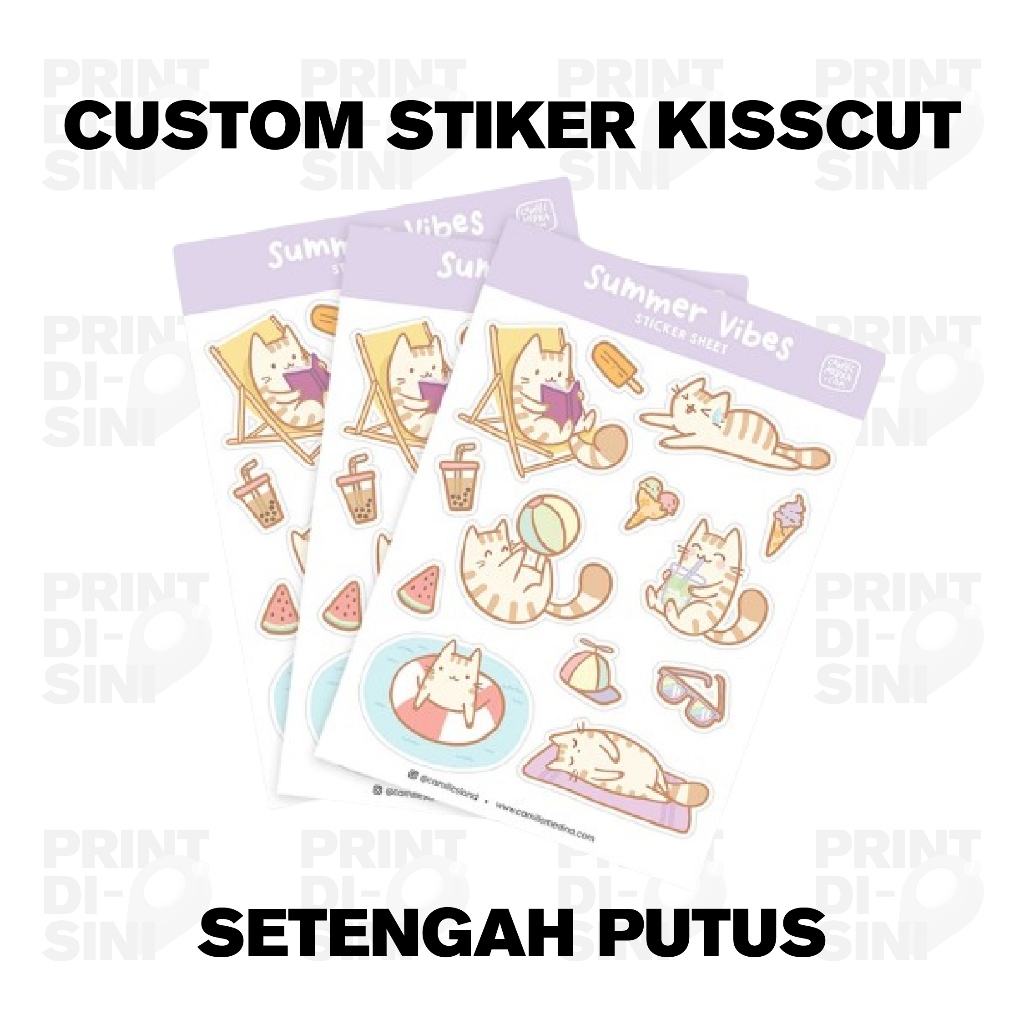 

Cetak Stiker Kisscut Custom Kpop Anime laminasi Holo Glitter Stiker