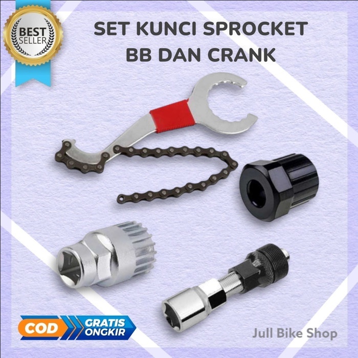 SET kunci pembuka crank sprocket bottom bracket pedal rantai sepeda BB 4 in 1 mtb lipat fixie anak r