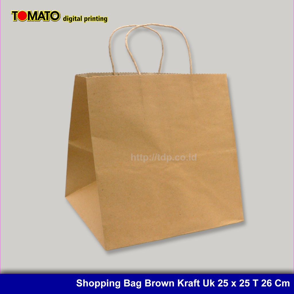 

Paper Bag Shopping Bag Tas Kertas Brown Kraft Ukuran 25 x 25 T 26 Cm