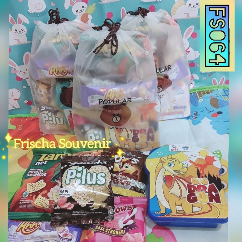 

Paket Hemat FS064 (isi 1 paket) Bingkisan Ulang Tahun / Hadiah Lomba /Bingkisan Makanan / Snack Ultah