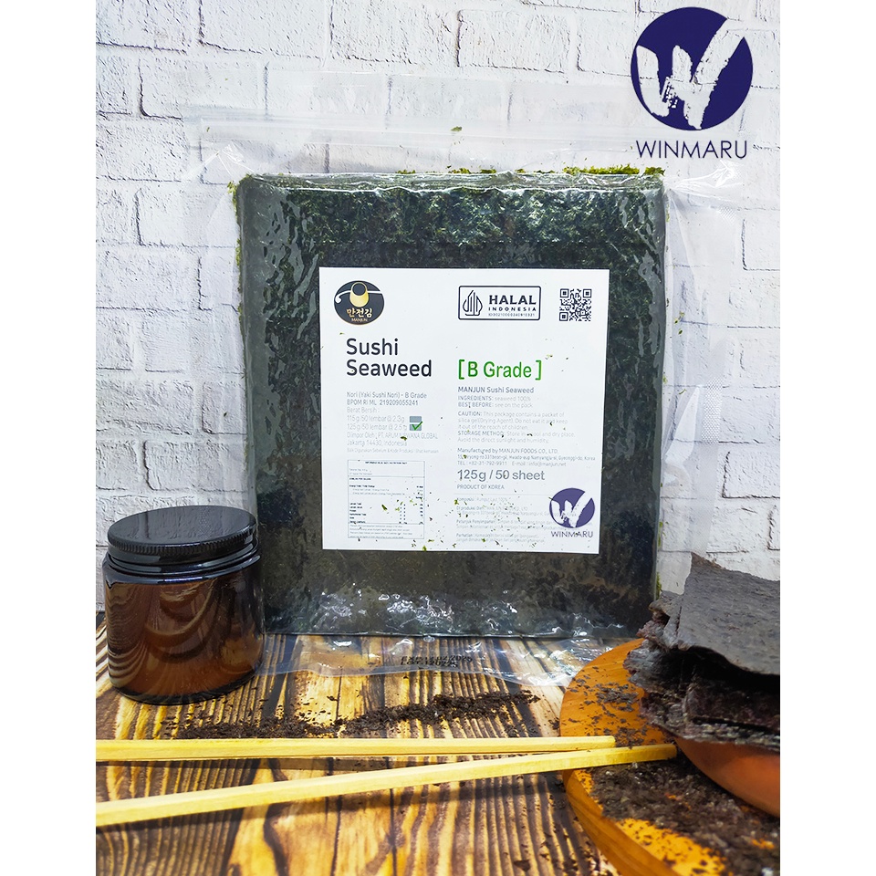 

SUPER DISKON Manjun Yaki sushi nori Seaweed Rumput Laut 5 sheetslembar Manjun Grade B