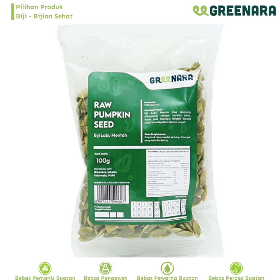 

SUPER DISKON Greenara Biji Labu Mentah 1gr Raw Pumpkin Seed