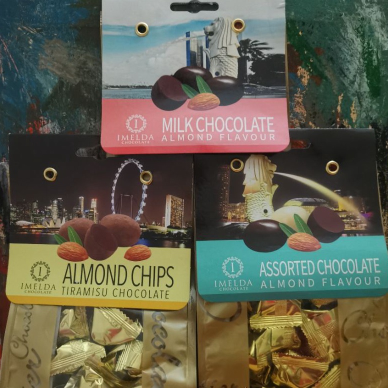 

GROSIR MURAH Imelda 75gr Almond Milk Chocolate Coklat Almond Chips Flavor