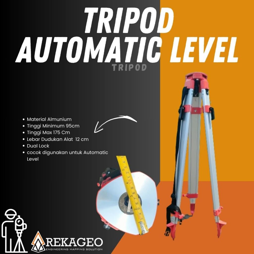 Statif Survey, Tripod Survey, Statif GPS, Statif Waterpass Ringan ringkas mudah di bawa kemana mana