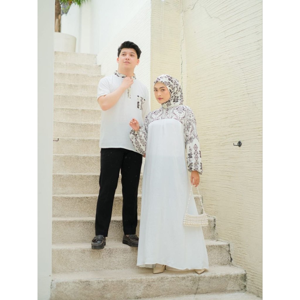 REAL VIDEO FA2416 Muslim Couple Gamis Big Size Zarina 2WARNA / HM / Pakaian Muslim Pasangan / Pakaia