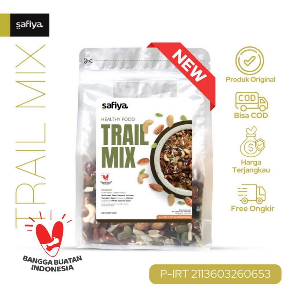 

GROSIR Trail Mix Original 5 Gram Dried Fruit Seed Nut Roasted Snack Sehat Safiya