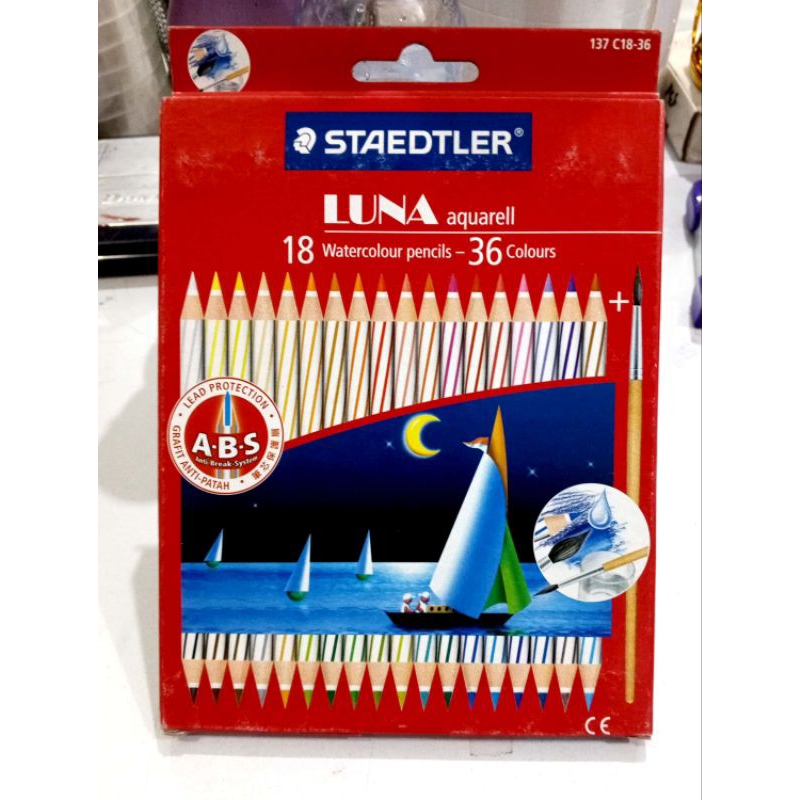 

PENSIL 36 WARNA FREE DVD STAEDTLER /pensil warna 18/36 free kuas