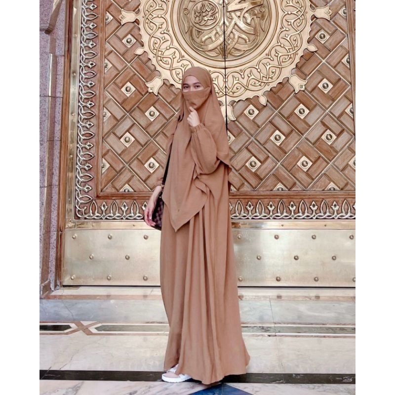 MOUDY SET BY LATASHA OUTFIT (GAMIS SET FRENCH KHIMAR UKURAN JUMBO)