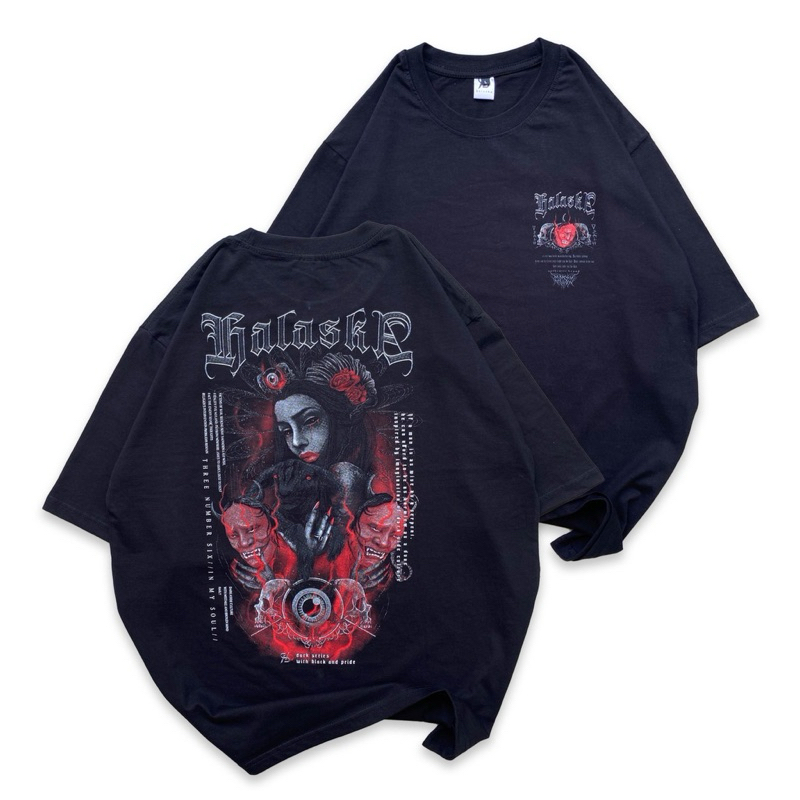 Baju Kaos Over Size Sablon Halaska