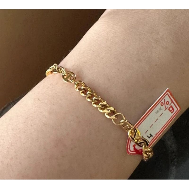 gelang Rantai variasi Tiffany berat 4 gram emas 16k