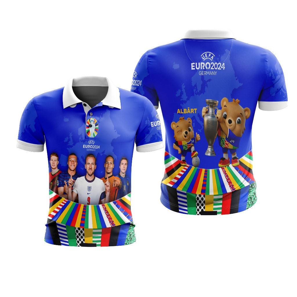 GAMEPLAN - Baju Pria Polo Wangky Jersey Euro 2024 All Player EUFA Al Bart Jerman 01 Custom Full Prin