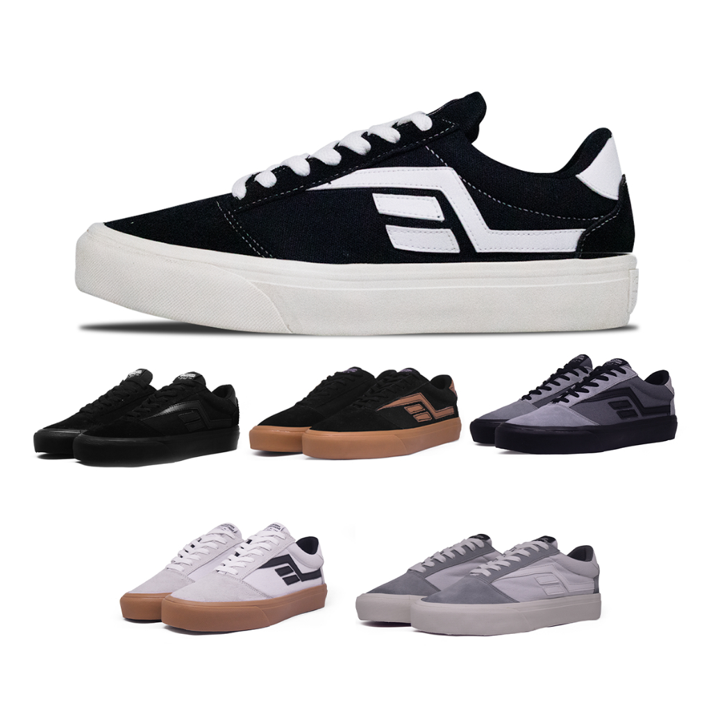 Ryze - Sepatu Aether Black Vulcanized Skate Shoes - FE4