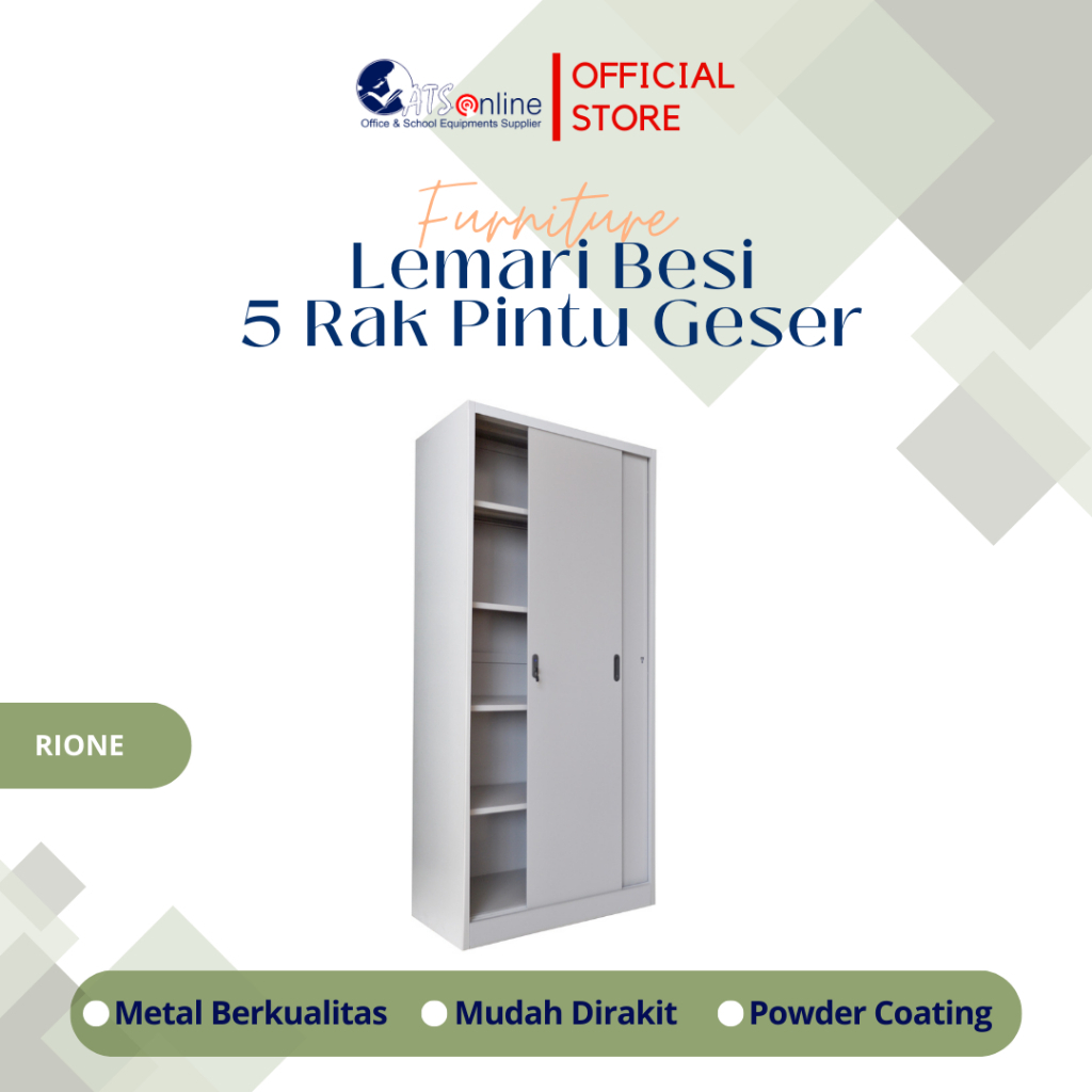 RIONE Lemari Arsip Besi 5 Rak Pintu Geser AD025