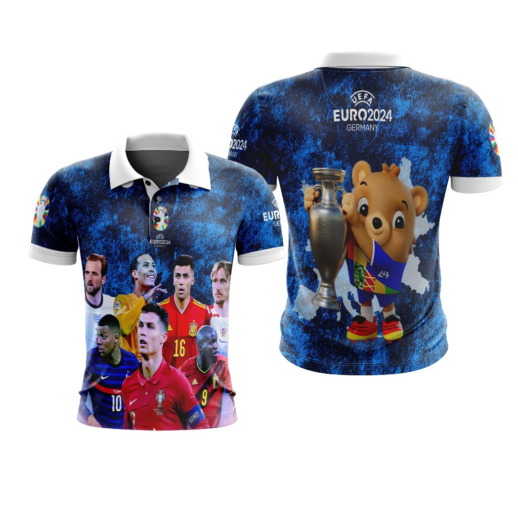 GAMEPLAN - Baju Pria Polo Wangky Jersey Euro 2024 All Player EUFA Al Bart Jerman 03 Custom Full Prin