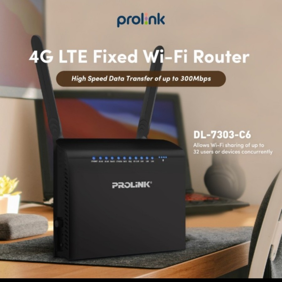 Prolink Modem SimCard 4G LTE 300mbps DL-7303 CAT-6 DualBand 2.4G/5G