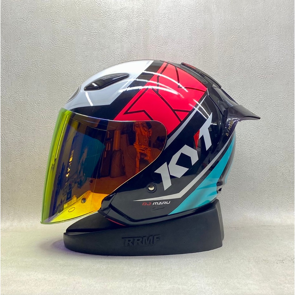 KYT DJ Maru #17 Fuxia Original DOT SNI - Paket Ganteng Free Spoiler Visor Iridium || Helm Half Face 