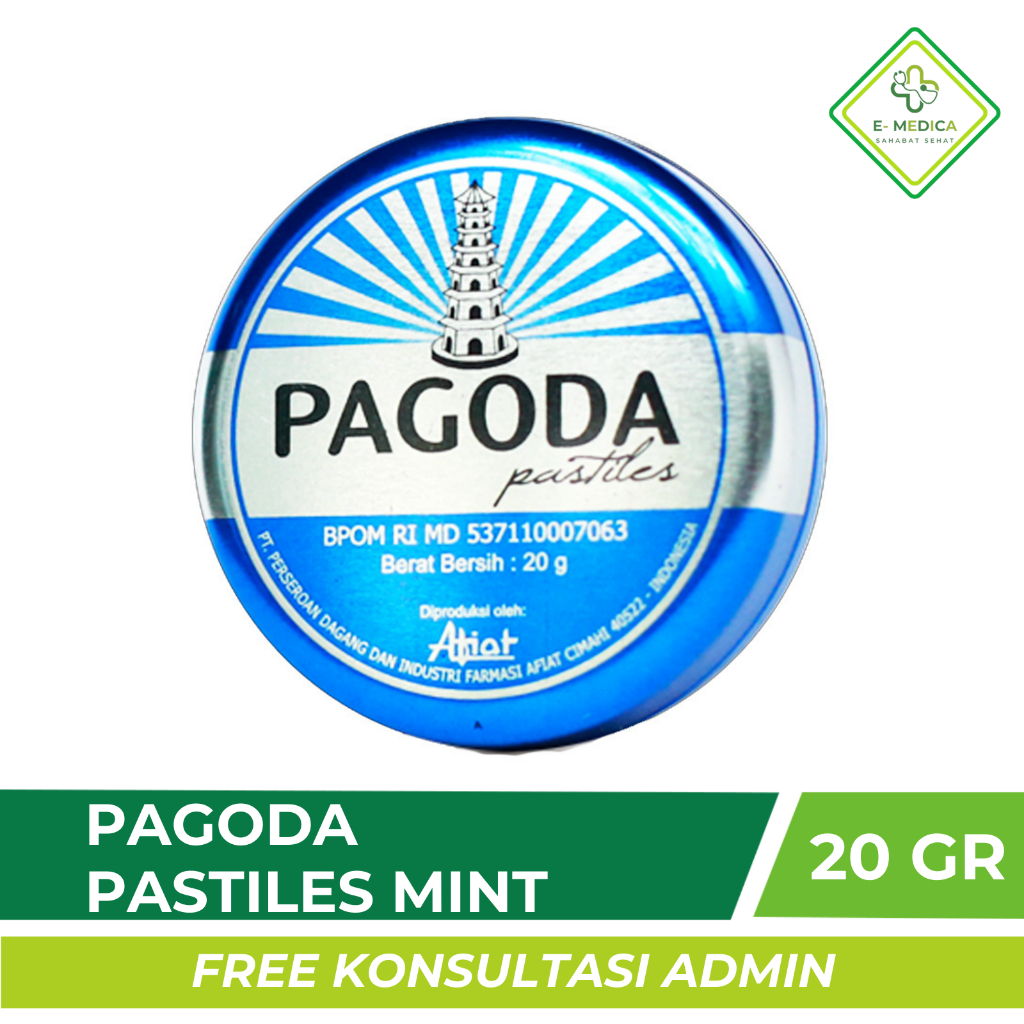 

Pagoda Permen - Melegakan Tenggorokan - Pastiles Rasa Mint 20 Gram