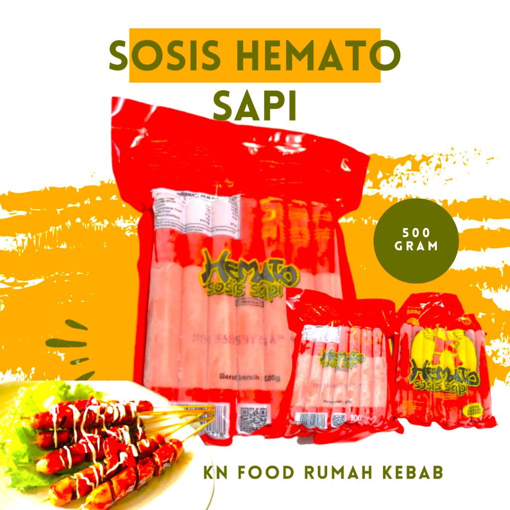 

Sosis Sapi Hemato ( 500 gr) Isi 15 pcs /Sosis Sapi Hemato