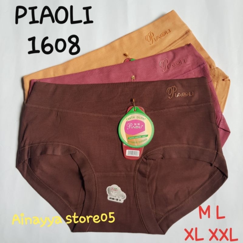 (6pcs) Celana Dalam Wanita Merek Piaoli 1608 / Celana Dalam Katun Original