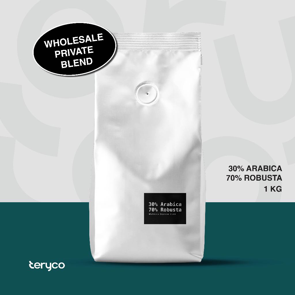 

Teryco Roasters - 1KG 30 Arabica 70 Robusta / Wholesale Private Blend / Biji Kopi Robusta / Kopi Robusta Premium / Kopi Biji Robusta 1 kg / Kopi Blend Arabika Robusta / Kopi Bubuk Arabika