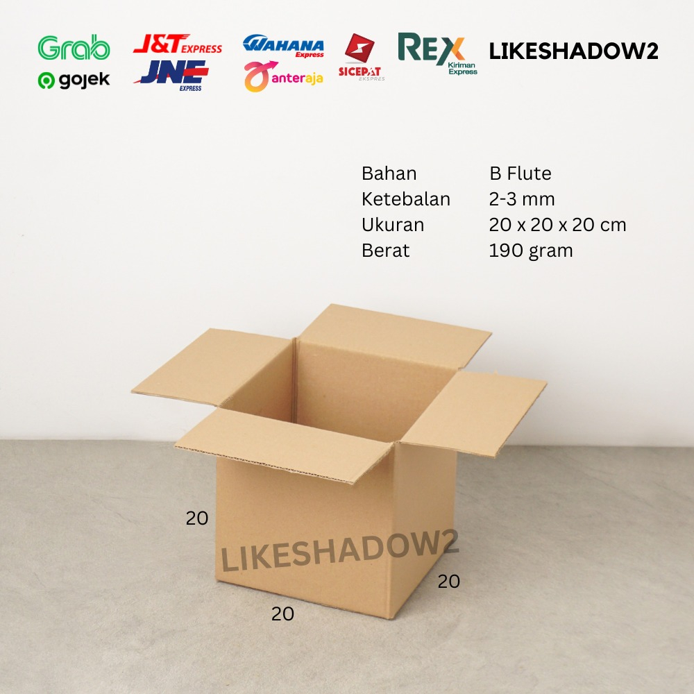 

Kardus Packing/ 20x20x20 cm/ 20 x 20 x 20 cm / Dus Online Shop/ Kotak Packaging/ B Flute