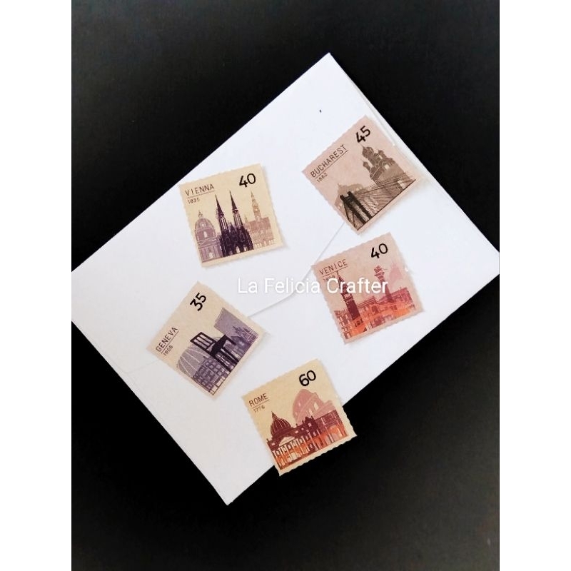 

La Felicia Stiker Sticker Perangko Stamp/Album Vintage Rustic DIY