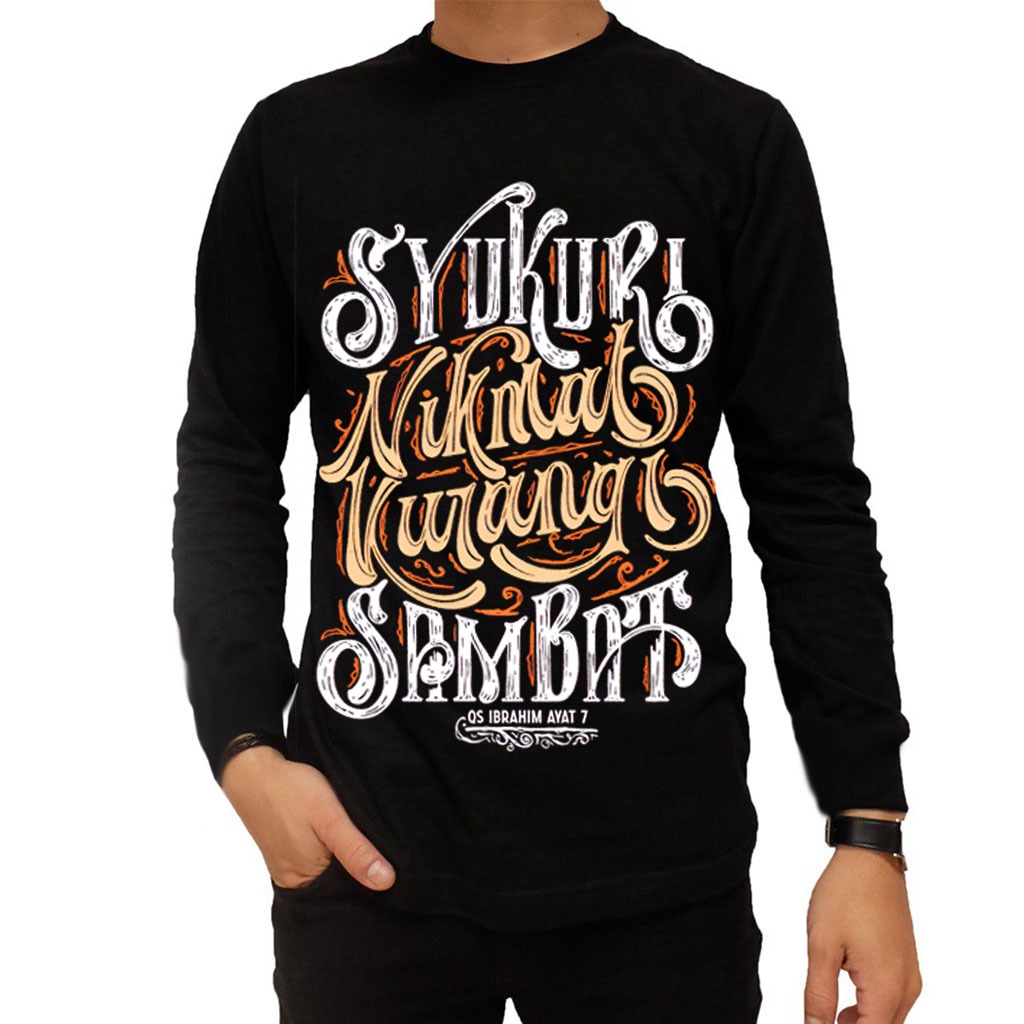 Kaos Lengan Panjang Dewasa Pria Distro Os Ibrahim Ayat 7 Baju Keren Dewasa Terbaru Original Jumbo
