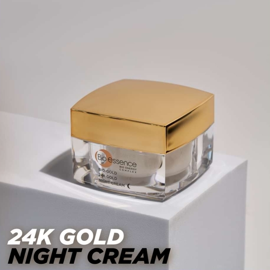 Cream Wajah Malam 24K Gold Night Cream with Nano Gold Peptide BIO ESSENCE