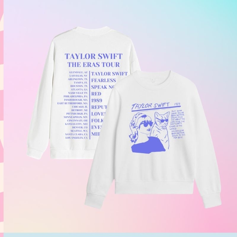Taylor Swift The Eras Tour List Crewneck | Unofficial Merch Kaos Taylor Swift